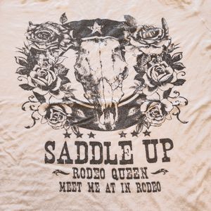 A'Gaci Womens White Saddle Up Rodeo Cutout Top Size Small